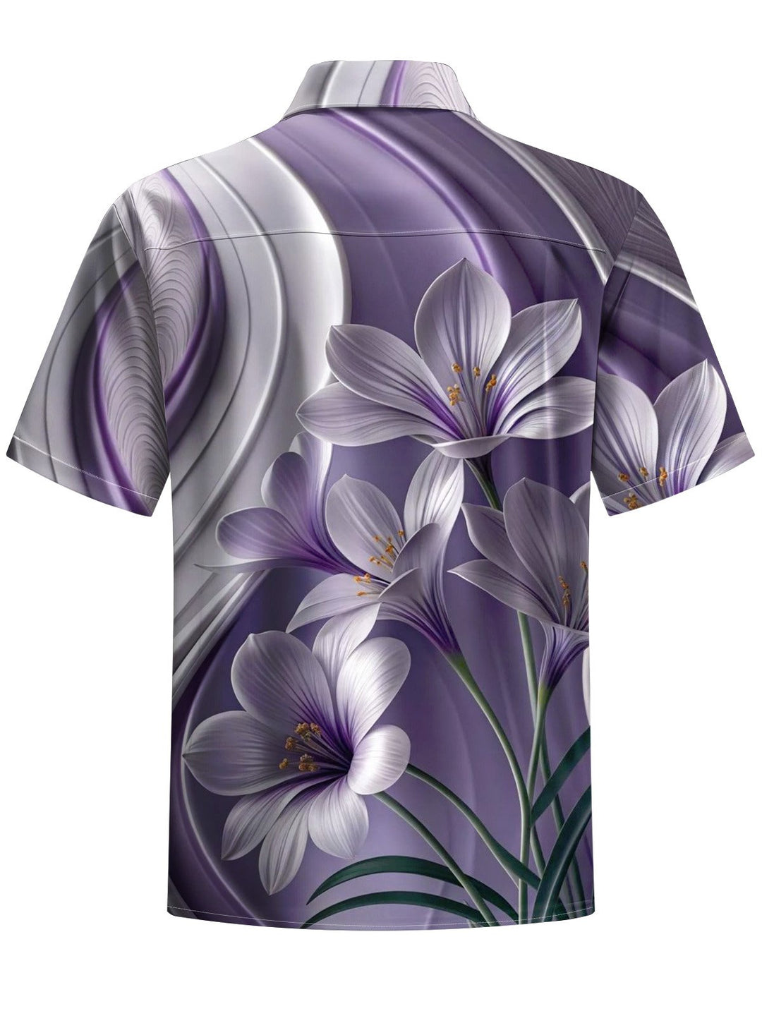 Alohadaddy® Casual 3D Flower Print Art Chest Pocket Men Short Sleeve Shirt Big &amp; Tall