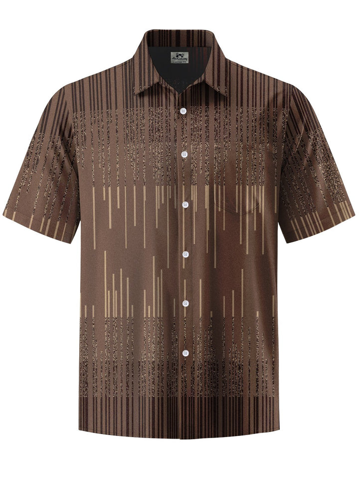 Alohadaddy® Vintage Stripe Print Art Elastic Pocket Button Men&