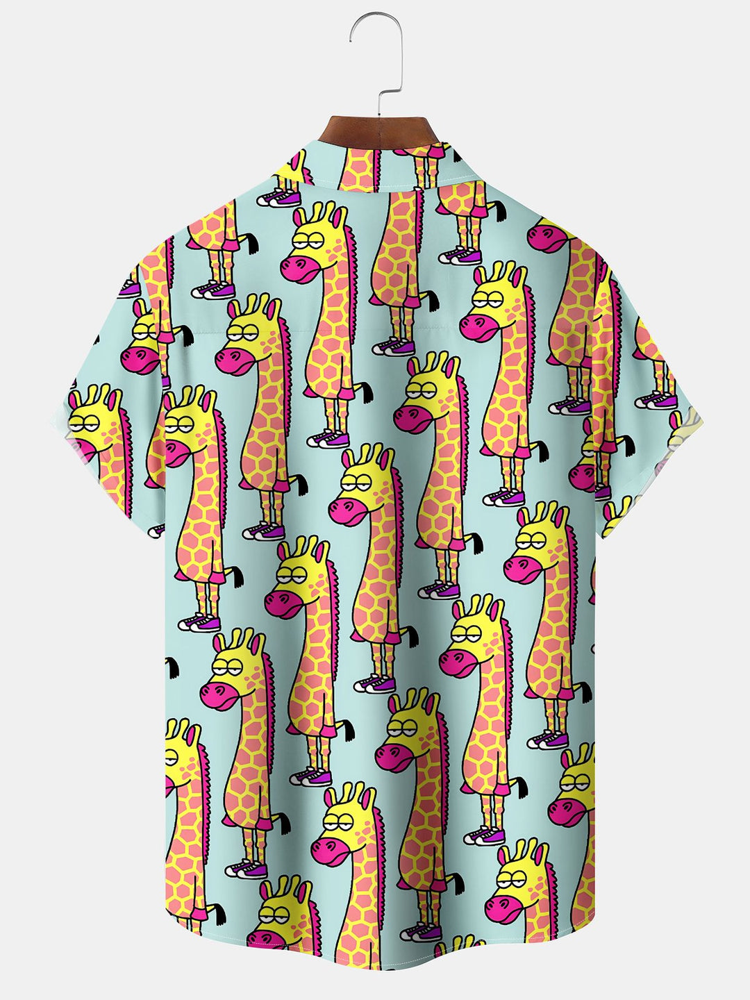 Alohadaddy® Casual Cartoon Giraffe Print Pocket Button Stretch Men&