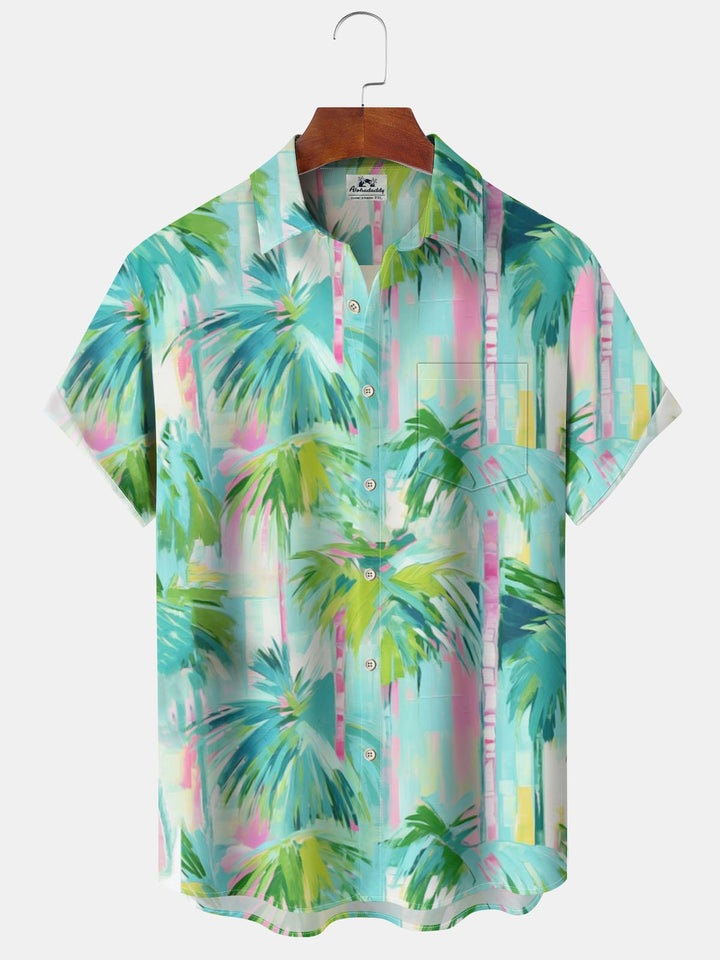 Alohadaddy® Hawaiian Palm Tree Print Pocket Stretch Men&