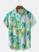 Alohadaddy® Hawaiian Palm Tree Print Pocket Stretch Men's Short Sleeve Shirt Big & Tall