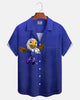 Alohadaddy® Casual Football Sport Print Art Button-Down Cardigan Men's Short-Sleeve Shirt Big & Tall