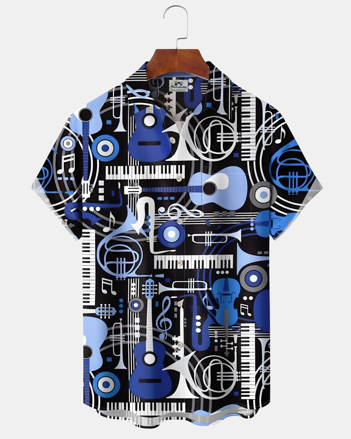 Alohadaddy® Casual Music Print Art Cardigan Men&