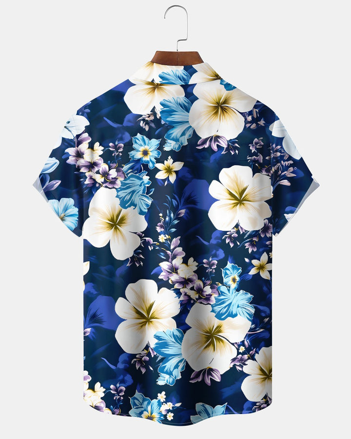 Alohadaddy® Hawaiian Floral Print Art Button Pocket Cardigan Men&