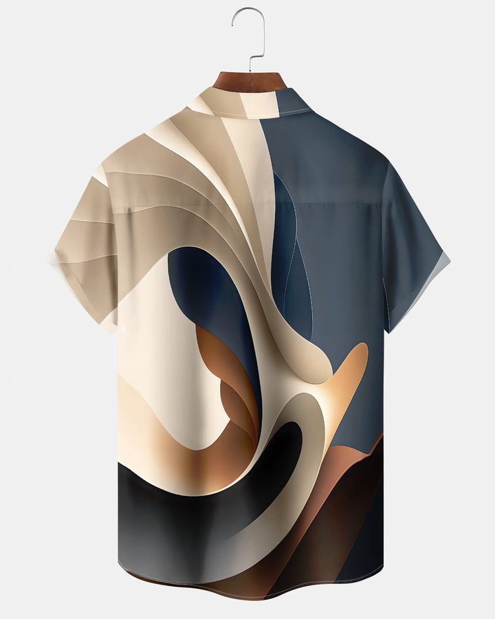 Alohadaddy® Casual Abstract Print Art Button Pocket Cardigan Men&
