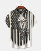 Alohadaddy® Holiday Independence Day Print Art Button Pocket Cardigan Men's Short Sleeve Shirt