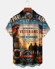 Alohadaddy® Vintage Flag Parrot Print Art Button Pocket Cardigan Men's Short Sleeve Shirt