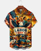 Alohadaddy® Men's Short-Sleeve Button-Down Shirt  Holiday/Labor Day Graphic Print with Pocket