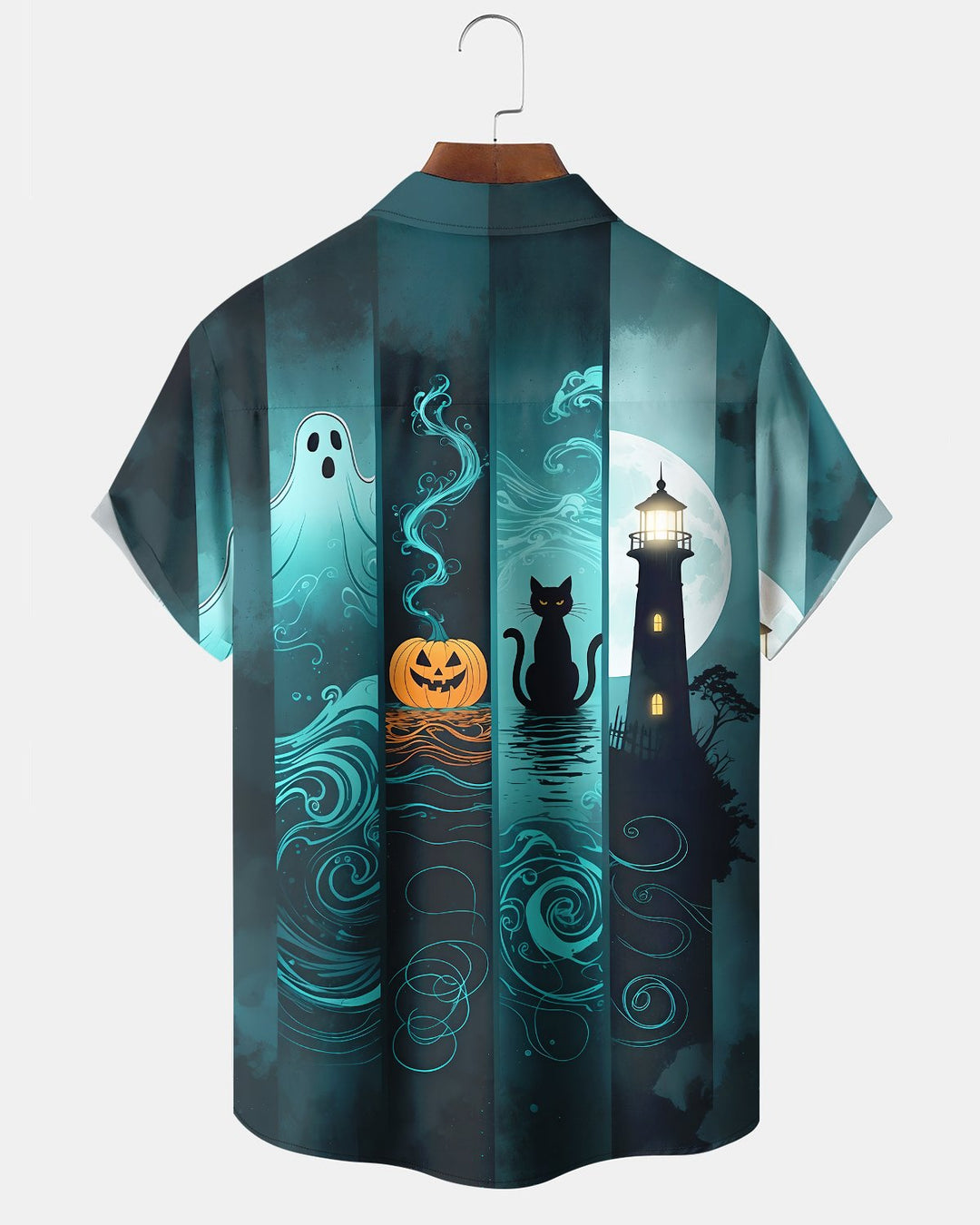 Alohadaddy® Holiday Halloween Graphic Print Button-Down Pocket Cardigan-Style Men&