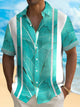 Alohadaddy Hawaiian Gold Botanical Print Men's Button Pocket Short Sleeve Shirt