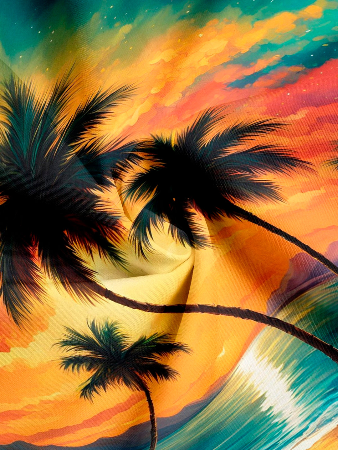 Chemise à manches courtes avec poche boutonnée pour homme Alohadaddy Hawaiian Coconut Tree Sunset Landscape 3D Digital Print Big &amp;amp; Tall