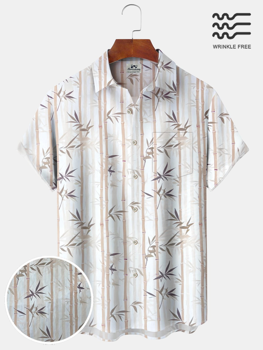 Alohadaddy® Vintage Bamboo Art Print Pocket Stretch Men&