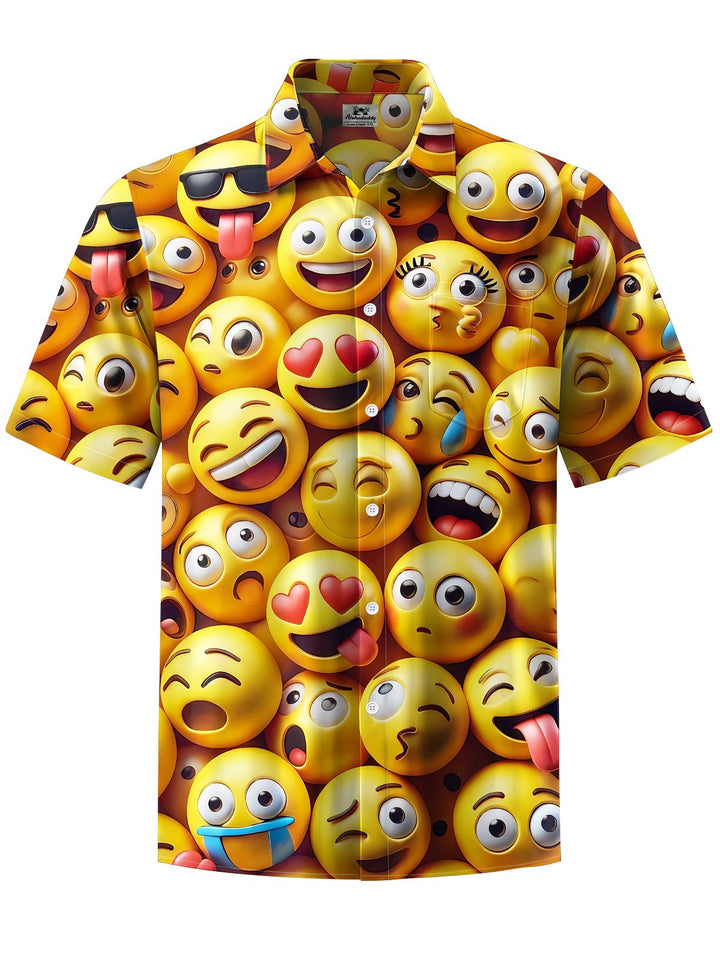 Alohadaddy® Casual Fun Expressions Print Art Mens Moisture Wicking Short Sleeve Shirt Big &amp; Tall
