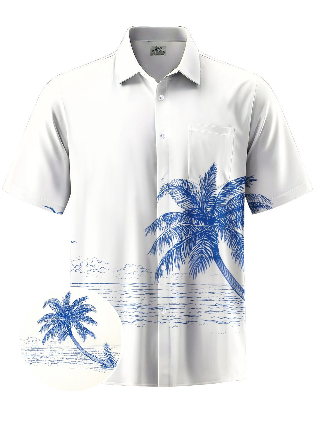 Alohadaddy® Casual Coconut Tree Beach Print Art Moisture Wicking Men&