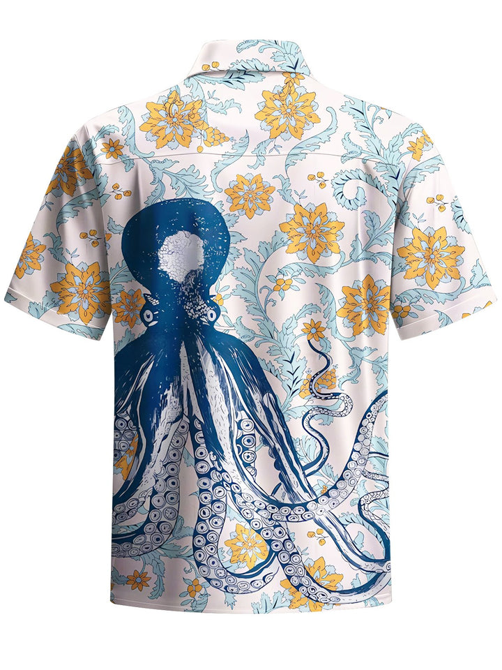 Alohadaddy® Hawaii Octopus Art Print Chest Pocket Men&