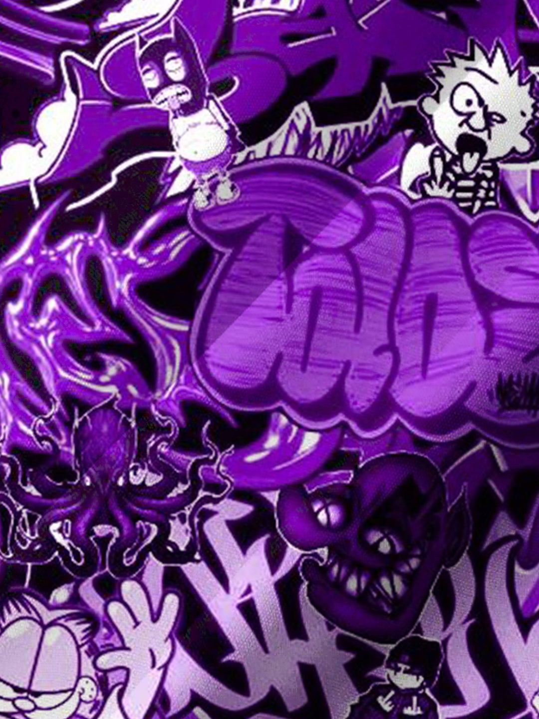 Alohadaddy® Vintage Graffiti Art Print Chest Pocket Men&