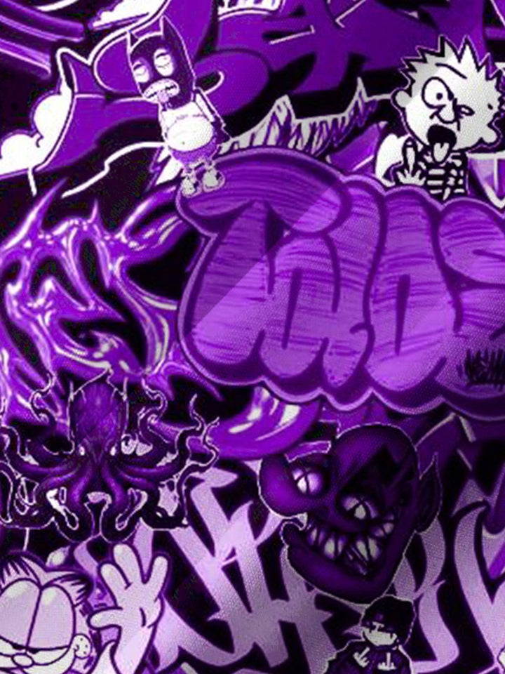Alohadaddy® Vintage Graffiti Art Print Chest Pocket Men&
