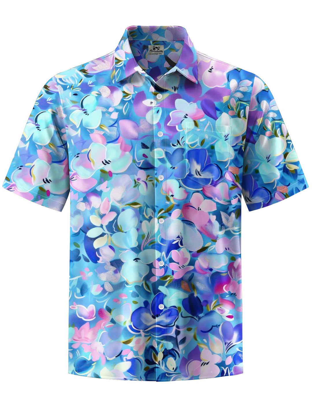 Alohadaddy® Hawaiian Floral Art Print Chest Pocket Men&