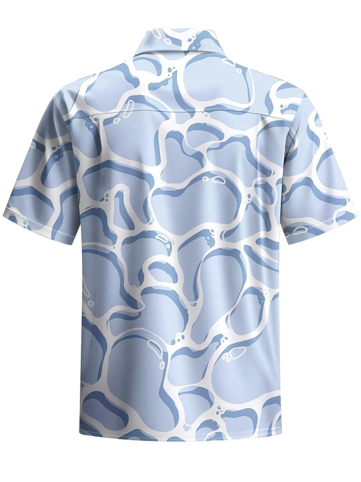 Alohadaddy® Casual Abstract Watercolor Art Print Chest Pocket Men&
