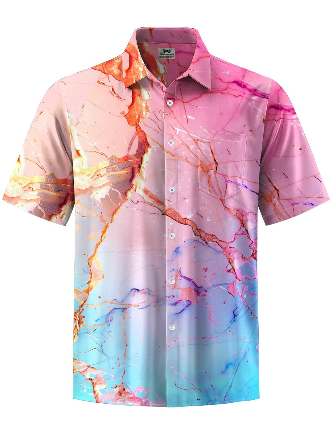 Alohadaddy® Hawaiian Ombre Marble Print Art Pockets Stretch Men&
