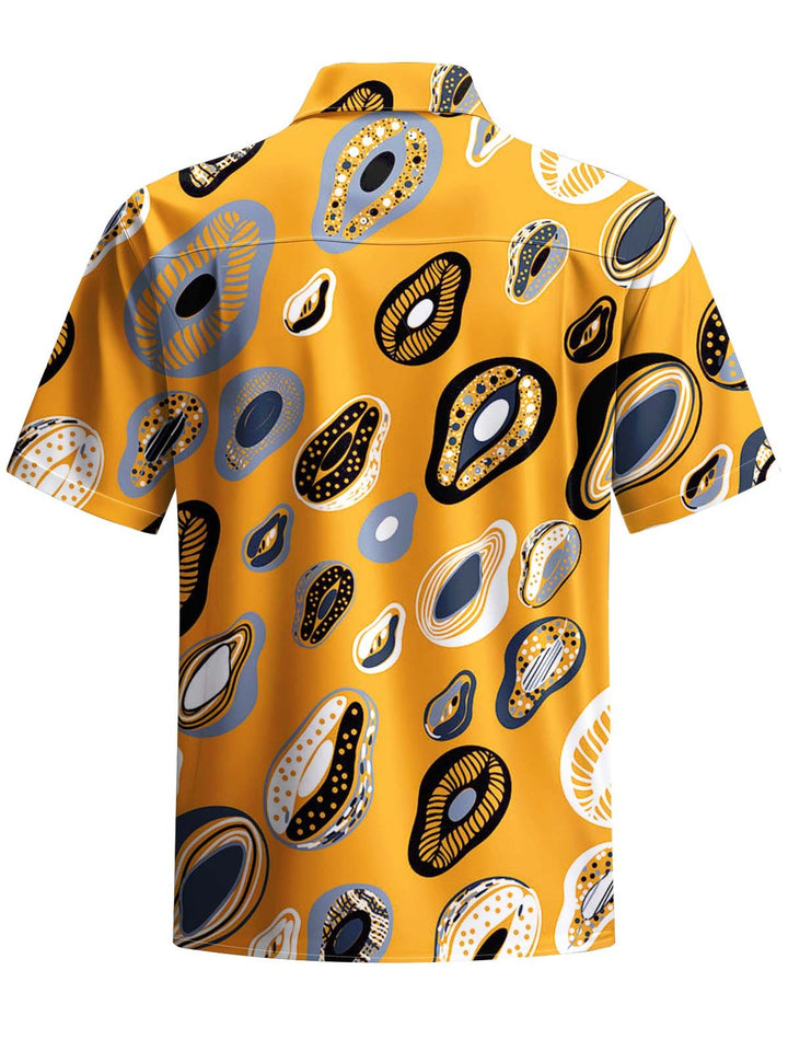 Alohadaddy® Casual Papaya Print Art Pocket Elastic Men&