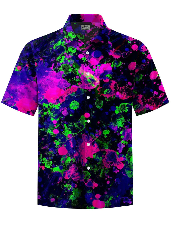 Alohadaddy® Retro Abstract Art Print Chest Pocket Stretch Men&