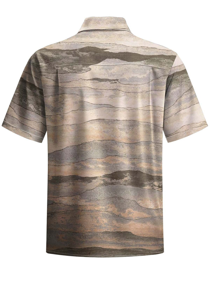 Alohadaddy® Vintage Stripe Print Chest Pocket Stretch Men&