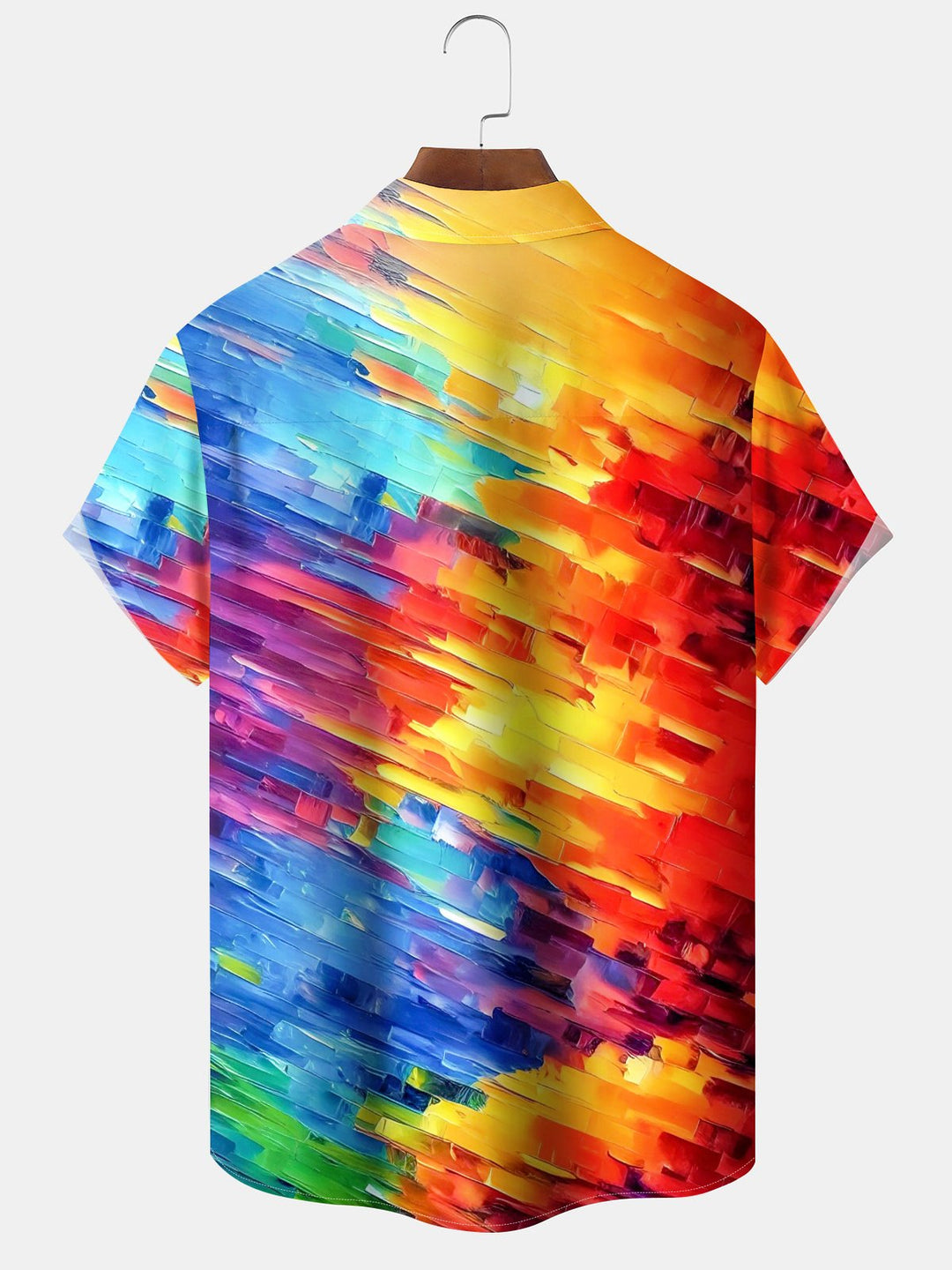 Alohadaddy® Casual Stripes Abstract Print Pockets Elastic Button Men&