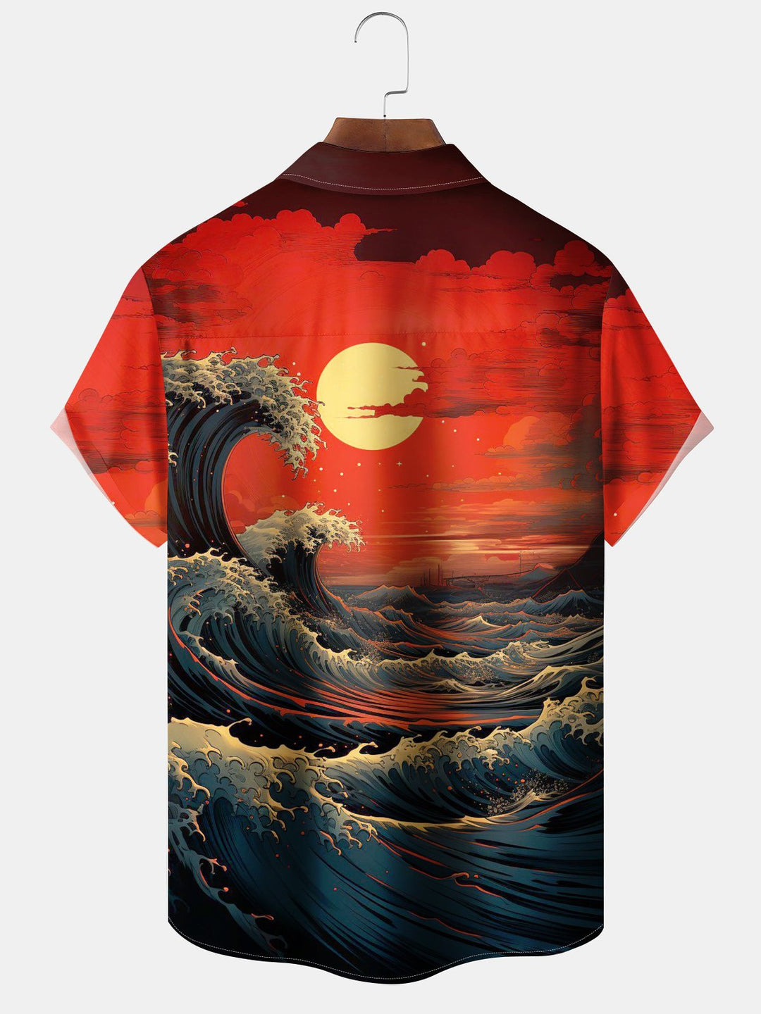 Alohadaddy® Vintage Ukiyo-e Wave Print Pocket Stretch Men&