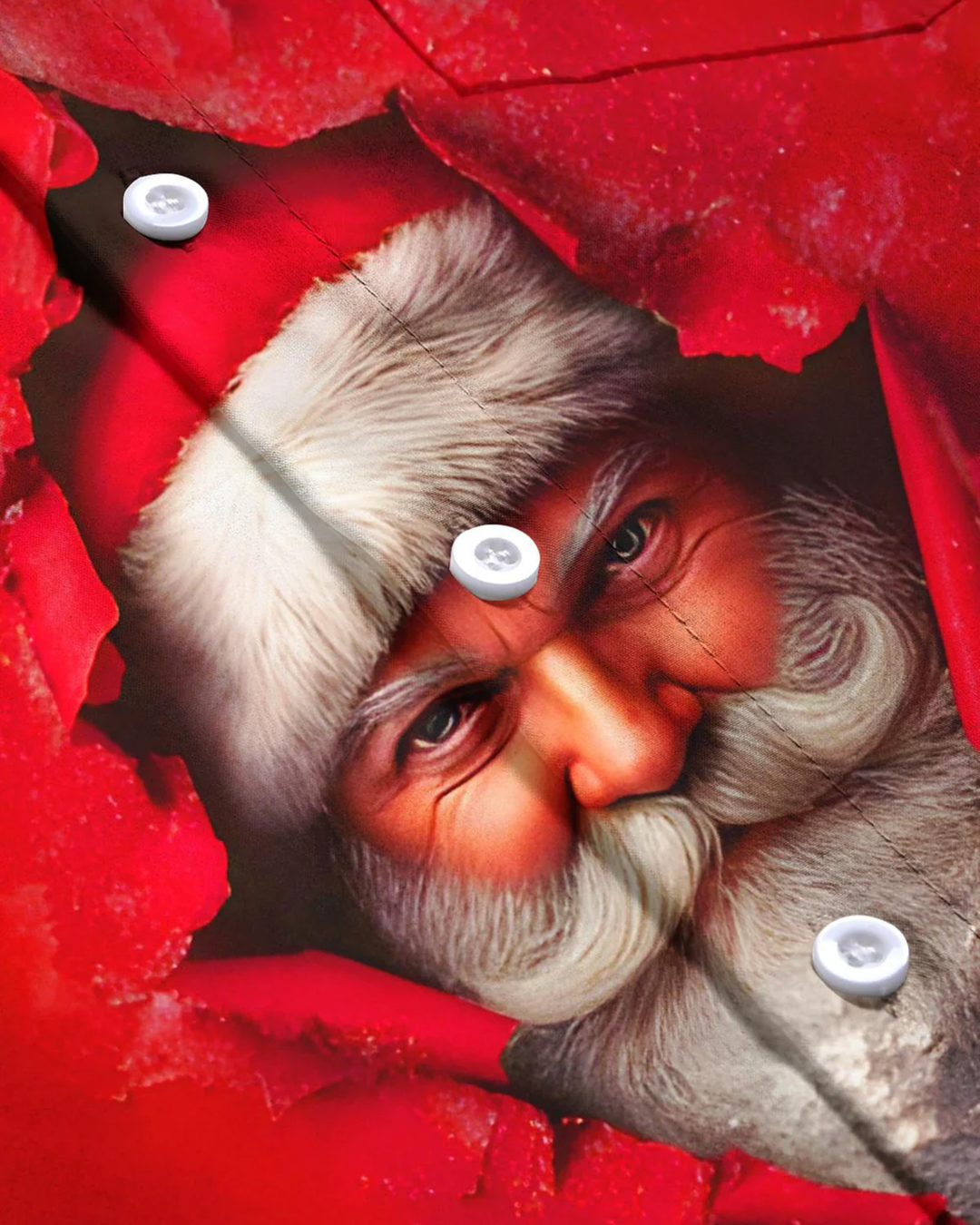 Alohadaddy® Christmas Santa Print Pocket Elastic Button Closure Men&