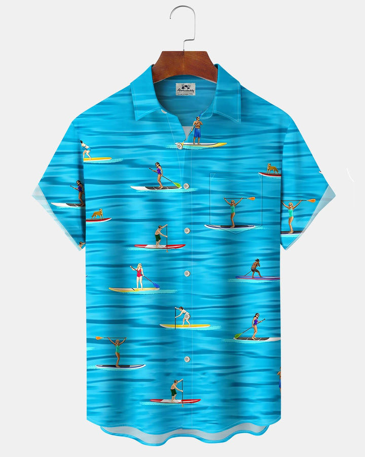Alohadaddy® Casual Boating Art Print Cardigan Men&