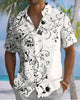 Alohadaddy® Casual Patterned Art Print Cardigan Men's Short-Sleeve Shirt with Buttons and Pockets
