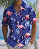 Alohadaddy® Men's Short-Sleeve Button-Down Shirt with Flamingo Print and Pocket