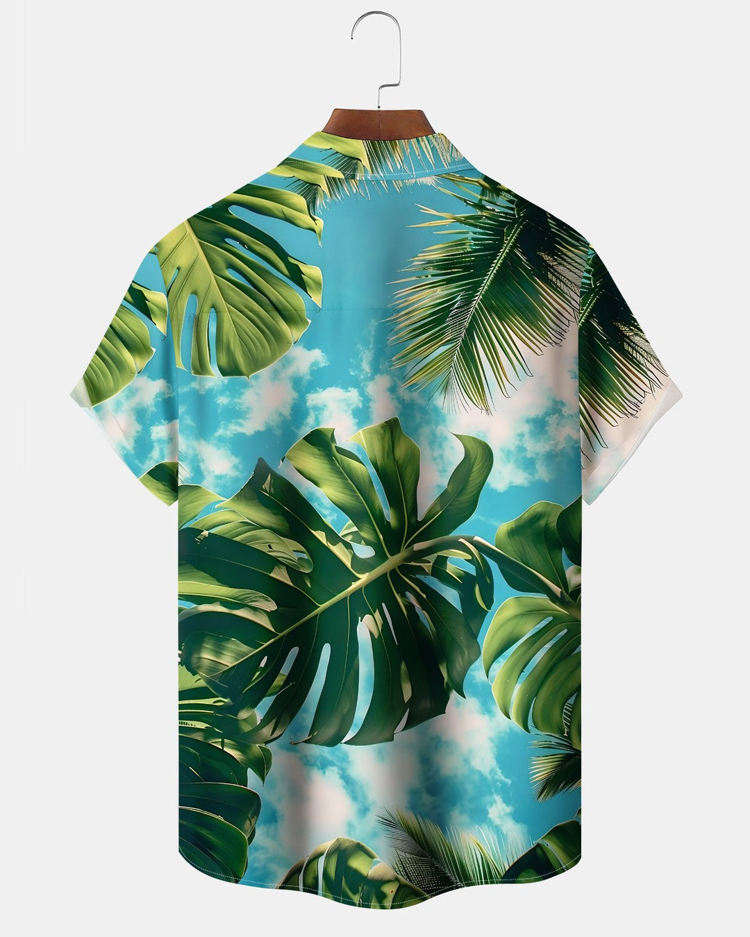 Alohadaddy® Hawaiian Palm Tree Print Art Button Pocket Cardigan Men&