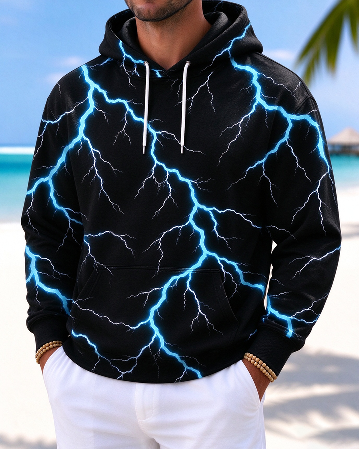 Alohadaddy® Men’s Abstract Print Pullover Hoodie