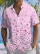 Alohadaddy Casual Gradient Floral Art Print Moisture Wicking Chest Pocket Oversized Stretch Hawaiian Short Sleeve Shirt