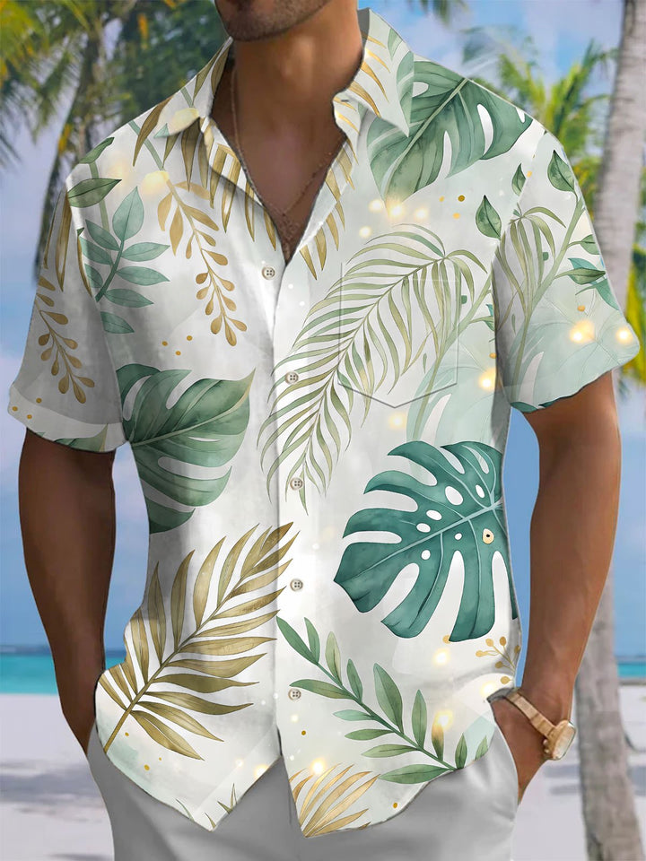 Alohadaddy® Hawaiian Palm Leaf Print Moisture Wicking Men&