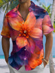 Alohadaddy® Vintage Floral Art Print Moisture Wicking Chest Pocket Mens Short Sleeve Shirt Big & Tall