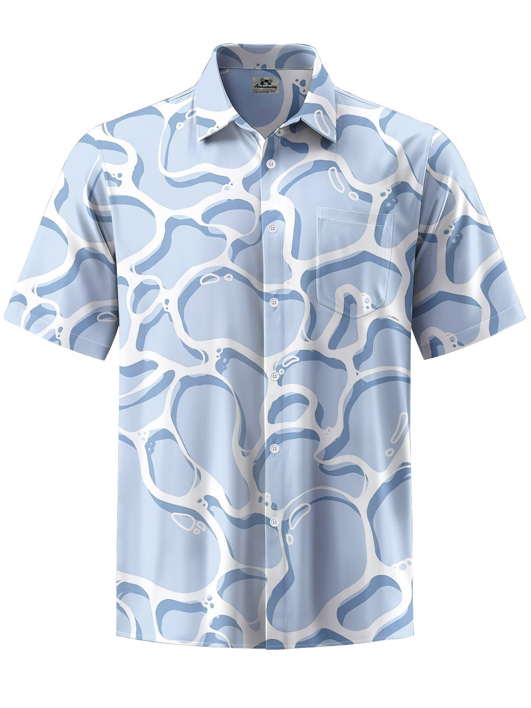 Alohadaddy® Casual Abstract Watercolor Art Print Chest Pocket Men&