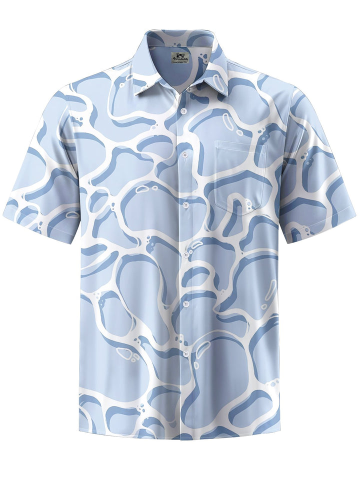 Alohadaddy® Casual Abstract Watercolor Art Print Chest Pocket Men&