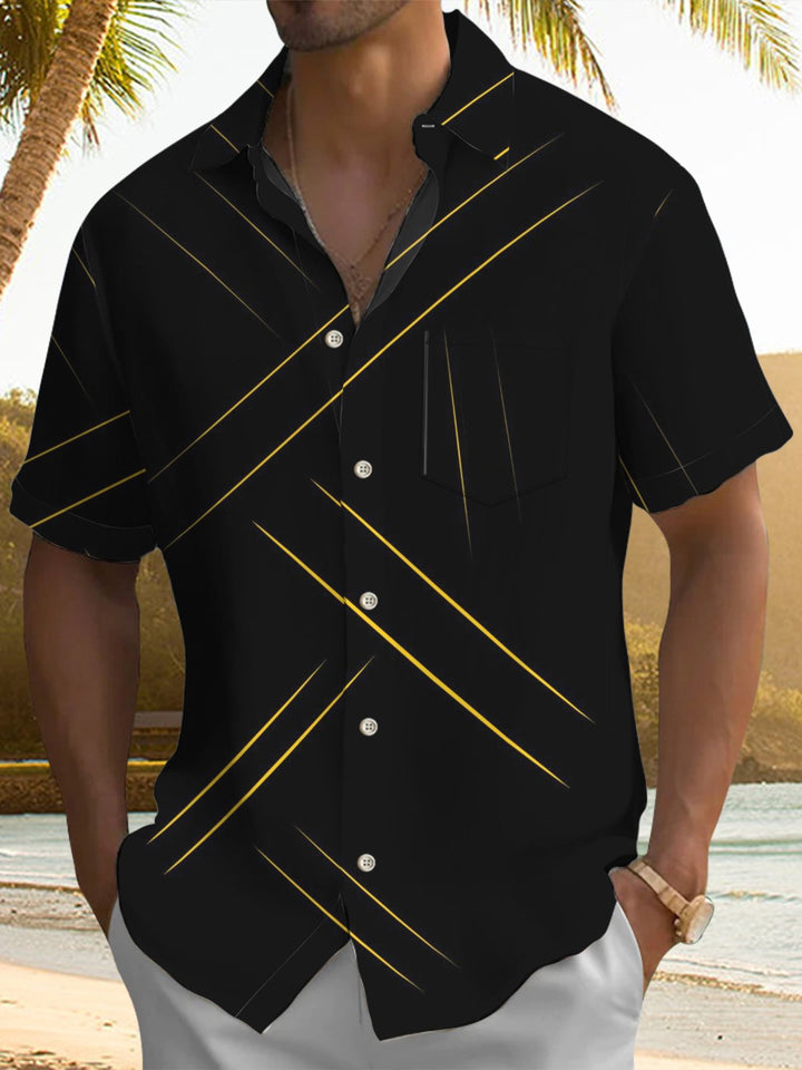 Alohadaddy® Casual Stripe Art Print Men&