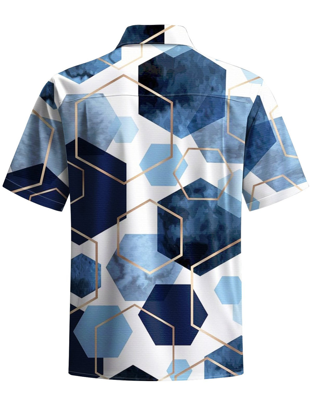 Alohadaddy® Casual Geometric Art Print Chest Pocket Stretch Men&