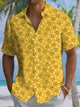 Alohadaddy® Hawaiian floral smiley face print with pockets for men's stretch short-sleeved shirt Big & Tall