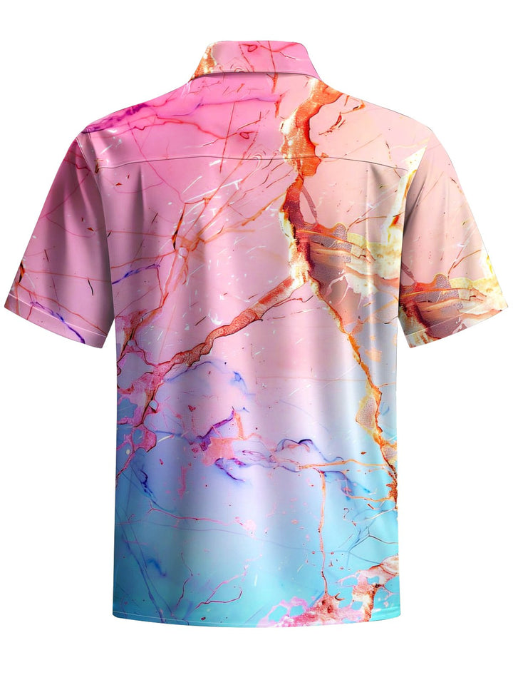 Alohadaddy® Hawaiian Ombre Marble Print Art Pockets Stretch Men&