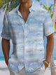 Alohadaddy® Hawaiian Leaf Art Print Men's Stretch Short Sleeve Shirt Big & Tall