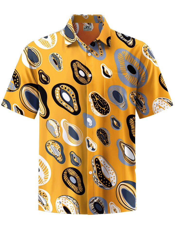Alohadaddy® Casual Papaya Print Art Pocket Elastic Men&