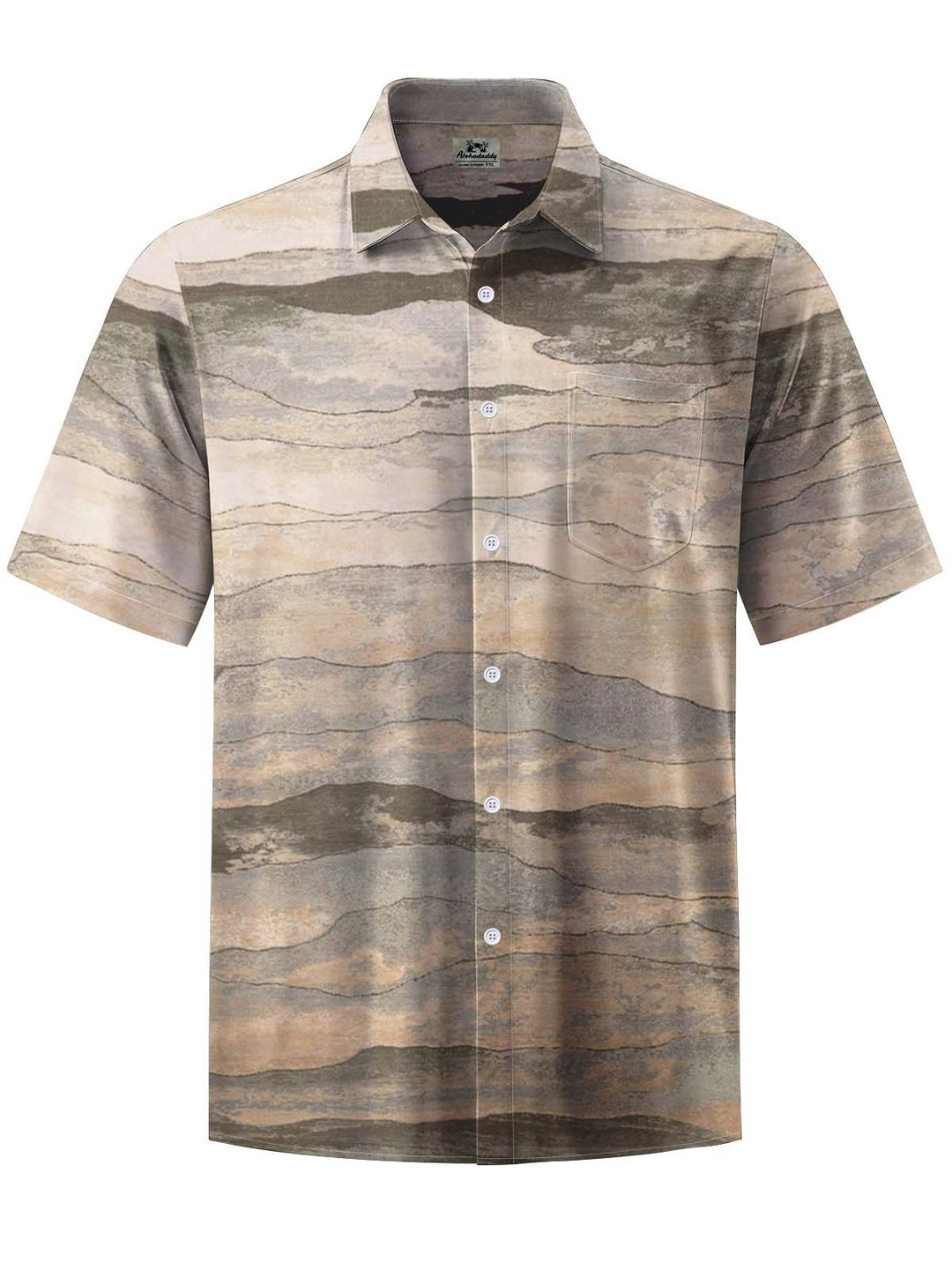 Alohadaddy® Vintage Stripe Print Chest Pocket Stretch Men&