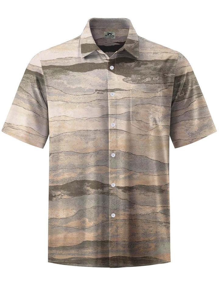 Alohadaddy® Vintage Stripe Print Chest Pocket Stretch Men&