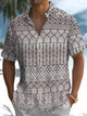 Alohadaddy® Casual Geometric Art Print Pocket Stretch Men's Short Sleeve Shirt Big & Tall