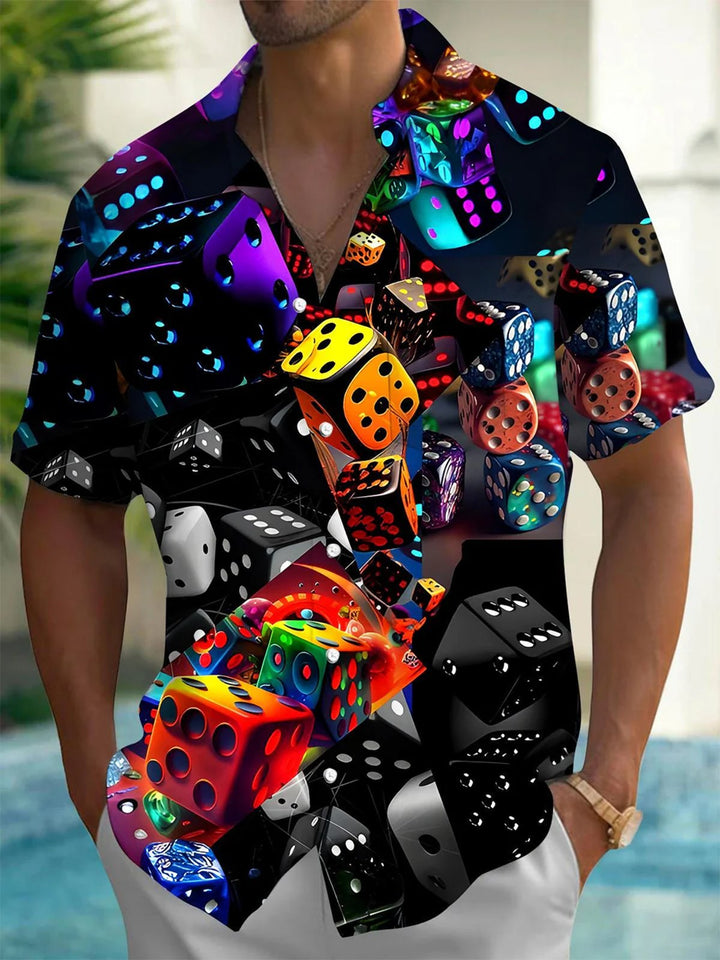 Alohadaddy® Casual Sieve Print Art Moisture Wicking Mens Short Sleeve Shirt Big &amp; Tall